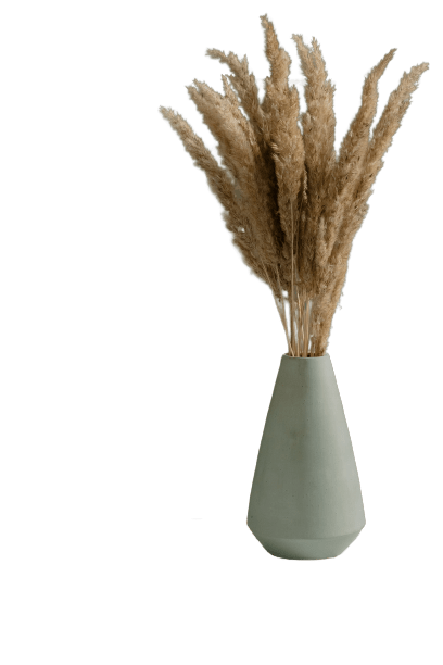 Vase mit Trockenblumen