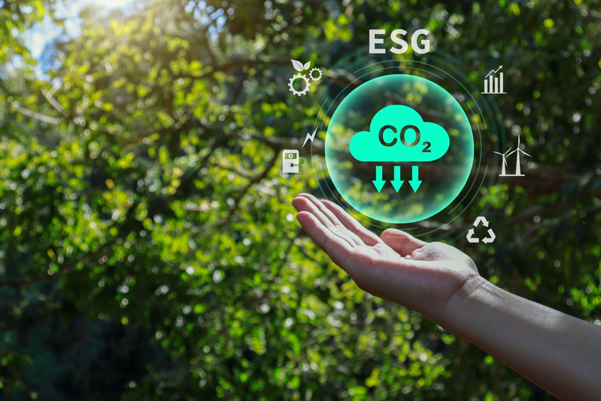 Symbol für CO2-Reduktion und nachhaltige Energie